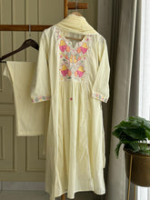 Pure Cotton Self-Embroidered pleated suit