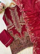 Red Casual Pakistani Outfit 2201