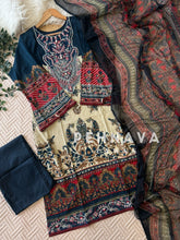 Navy blue Cotton Suit-1287a