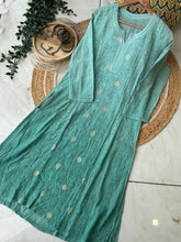 Authentic chikankaari embroidered suit-Blue ombre