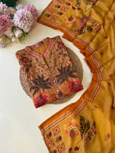 Yellow Premium jute silk ready to wear suit