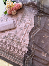 Embroidered cotton suit with digital printed dupatta-4 3244
