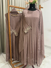 Chinnon ready to wear anarkali suit with scalloped dupatta