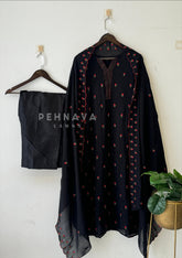 Floral Embroidered Suit Set 12694 - Pehnava Lawns