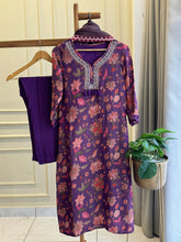 Purple Floral Kurti Set