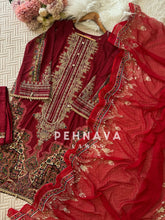 Printed casual suit with chiffon dupatta 2201