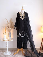 Heavy Embroidered Designer Stylish Tunic-Black