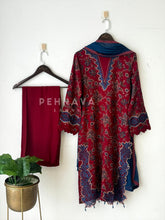 Floral Embroidery Kurtha Set-Red LRC 143 - Pehnava Lawns