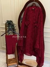 Elegant Embroidered A-line Suit-13193