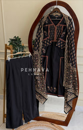 Printed Yoke Panel Suit Set 204