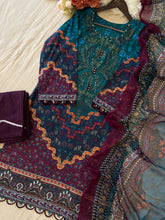 Floral Printed Ethnic Pak-Suit Ft. Chiffon/Cotton Dupatta-001