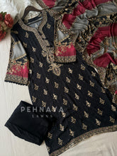 Black premium muslin suit-KT-319 A - Pehnava Lawns