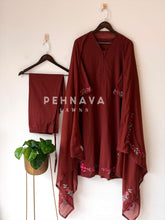 Cotton Embroidered Three Piece Suit-17364