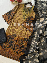 Three-Piece Ethnic Embroidery with Floral Dupatta-1355