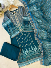 Teal Mirage Embroidered Suit Set