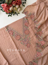 Chanderi Floral Embroidered Unstitched Suit-1059/AC