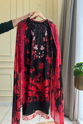 Red&Black Casual Pakistani Suit