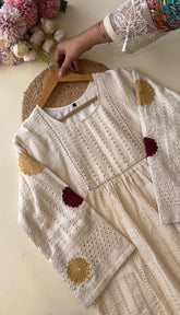 White Hakoba suit with Embroidery detailings