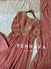 Georgette embroidered party wear 3 peice gown