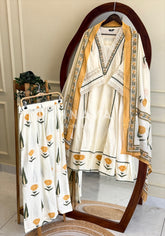 Front Panel Printed Suit Set 4564