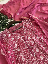 Chanderi chikankari suit - Pehnava Lawns
