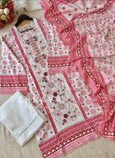 Signature Embroidered lawn Unstitched Suit 3649