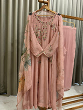 Premium Handworked Dusty Rose Anarkali suit