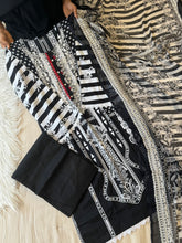 Self embroidered suit with chiffon embroidered dupatta -2008