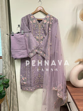 Organza embroidered suit-1232