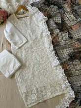 White Lace Salwar With Patchwork Dupatta