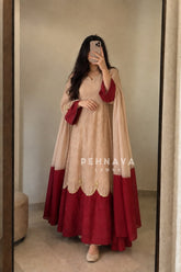 Scalloped Border Anarkali Set