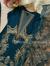 Semistitched Rayon Fully Embroidered Suit-3640
