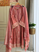 Blush Peach Embroidered Cotton Suit-1179