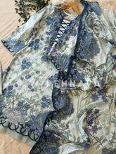Floral neckline suit with dupatta