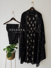 Panel Cut Embroidered Suit