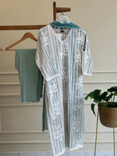 Pure cotton aplique pattern suit with pure cotton scalloped dupatta