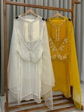 Premium Chiffon handwork suit with bottom and organza dupatta-2206