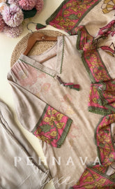 Pure Muslin Digital printed Suit with handwork detailingss