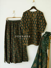 Floral Block Print Three Piece Set 6003