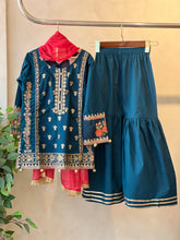 Kids party wear -ready to wear MKD-EF25-24-TEAL - Pehnava Lawns