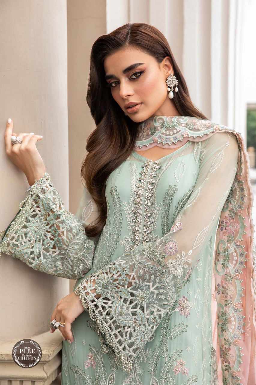 luxury chiffon dress Ramsha Rangoon Pakistani Luxury Chiffon Dress