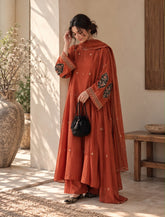 Handworked Anarkali Set with Velvet Detailing(25-30 Days Dispatch Time)