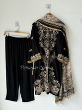 Rayon Embroidered Suit-Black 3639C