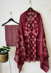 Intricate Block-Printed Cotton Suit Set