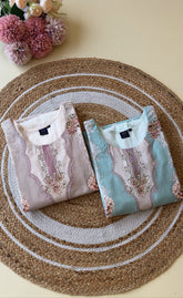 Pure cotton pakistani pattern suit with pure cotton scalloped dupatta