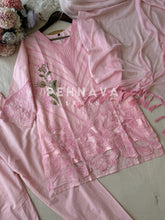 Glamorous pink&Black ensemble with cutwork embroidery - Pehnava Lawns