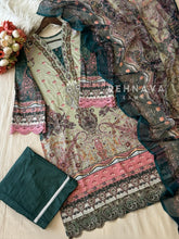 Embroidered Neck Unstitched Suit
