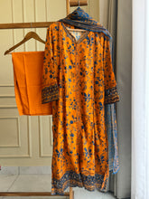 Pure Lawn Suit with embroidered patches and lace detailings-Sd8