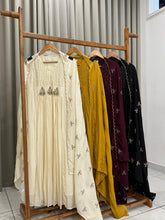 Handworked Anarkali pleated suit with scalloped dupatta