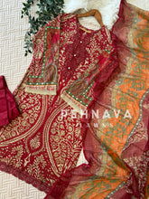 Red Floral Printed Suit-1282